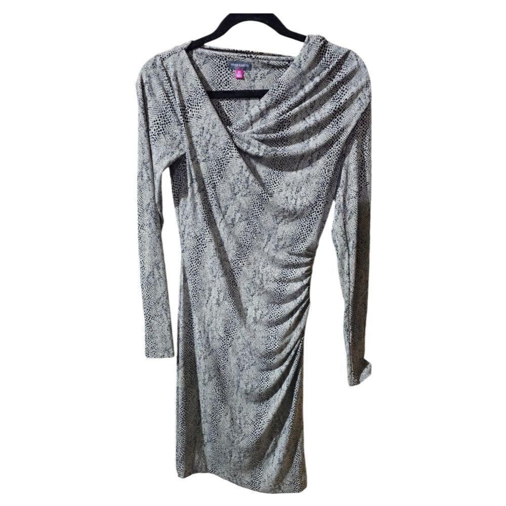 VINCE CAMUTO Snake‎ Print Ruched Dress - Size XS